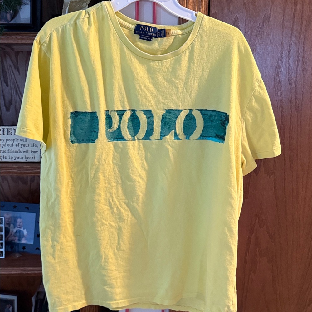 Polo by Ralph Lauren Yellow Tee with Blue Logo